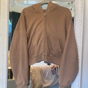 TNA cozy cropped zip up hoodie